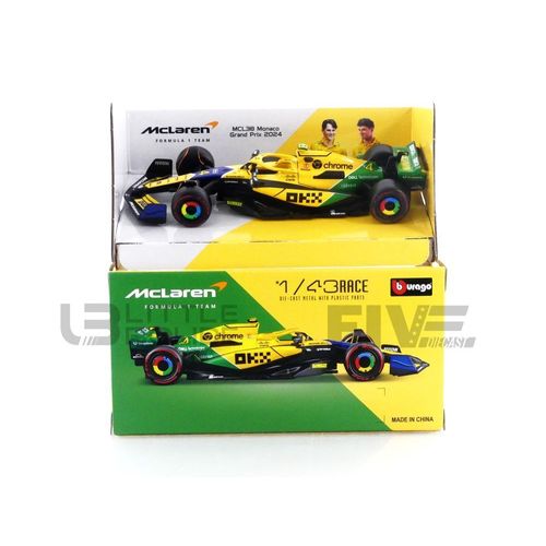Bburago 1/43 - Mclaren Mcl38 - Monaco Gp 2024 (L. Norris) 38214-Sn-Bburago