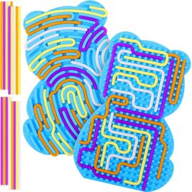 Planche D'activitu00e9 Sensorielle, Sensory Activity Board Avec 16 Cordons En Silicone Alimentaire, Planche D'Activitu00e9 Double Face Pour Les Enfants De Plus De 3 Ans