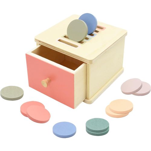 ChenQuanSarl-Montessori Toys Boîte À Pièces En Bois Pour Tri Des Couleurs, Cube D'Activité, Boîte De Permanence, Jeu À Brancher Pour Les Tout-Petits De 18 Mois Et Plus