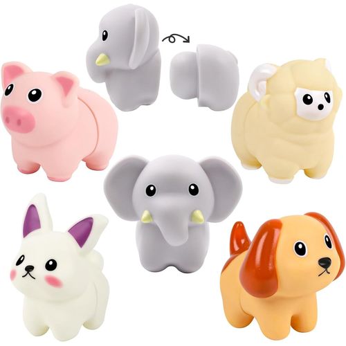 Jouet Montessori Bébé 3 Ans+-Jouet Sensoriel Animaux de la Ferme avec Tri par Couleur,Motricité Fine,Chien,Éléphant,Lapin,Cochon,Mouton-Cadeau Éducatif Enfant
