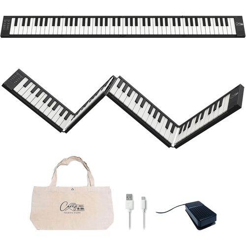 Chenquansarl-Blackstar Ba215011 Fp-88 Touche Tactile 88 Touches Noir Portable Pliable Piano Numérique Par Usb Contrôleur Midi Avec Batterie Rechargeable