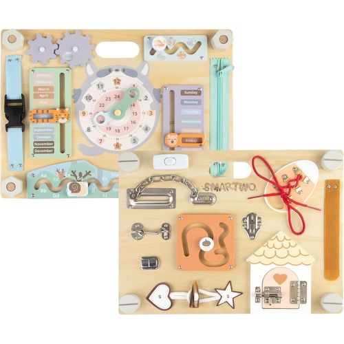 ChenQuanSarl-Montessori Busy Board, Planche De Motricité En Bois, Jouets D'Activité Et De Développement, Jeux Montessori Éducatifs, Pour Tout-Petits - Cadeau D'Anniversaire, 2 3 Ans Garçon Fille