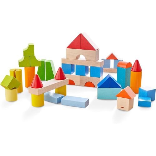 ChenQuanSarl-Mes Premiers Blocs De Construction ¿ 46 Blocs En Bois Colorés Avec Sac En Coton ¿ Fabriqué En Allemagne ¿ Pour Enfants Dès 1 An ¿ Favor La Motricité Fine ¿ 2010877001