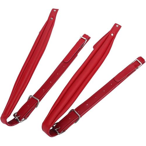 Chenquansarl-Sangles Accordéon, Bandoulière Réglable En Cuir Pu Bandoulière Accordéon Réglable Doux Et Résistant À L'usure Pour Accordéons Basses 16-120 (Blanc, Rouge, Café, Noir)