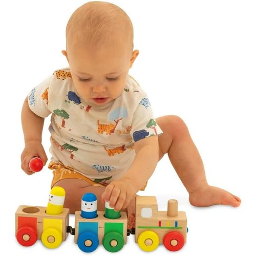 ChenQuanSarl-Toys, Shape Sorter Train, Wooden Shape Sorter, Developmental Toy, Ages 1 Years Plus