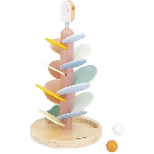 ChenQuanSarl-Toboggan Descendeur En Bois À Monter - 14 Feuilles, 2 Billes Et 1 Notice Incluse - Jouet D'Eveil - Décoration Chambre - Peinture À L'Eau - Développer La Motricité Fine - Dès 3 Ans - J040