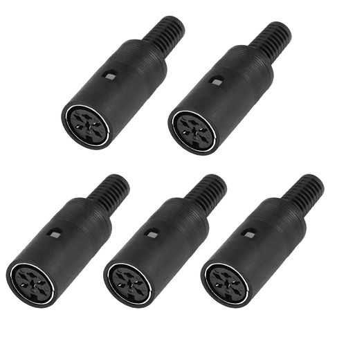 Chenquansarl-Midi Din Femelles Coupleur Connecteur, Pack De 5 Connecteurs Midi Femelles Soudées Audio Pour Table De Mixage, Batterie Électronique, Clavier Midi (6 Broches)