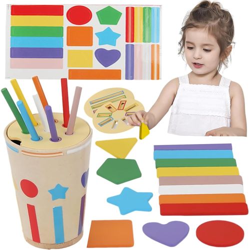 ChenQuanSarl-Montessori Jouets Éducatifs En Bois Pour Développer La Motricité, Trois Couvertures, Motricité Fine Jeu Éducatif Pour Apprendre À Compter Et Les Couleurs Jouet Enfant Cadeau Fille Garçon
