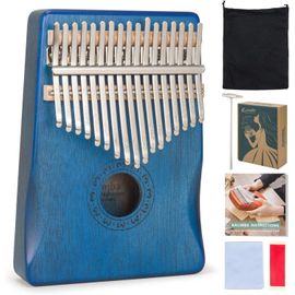 Chenquansarl-Kalimba Piano À Pouce 17 Touches, Piano À Doigt Mbira Instruments De Musique Portables Pour Adultes Débutants (Bleu)