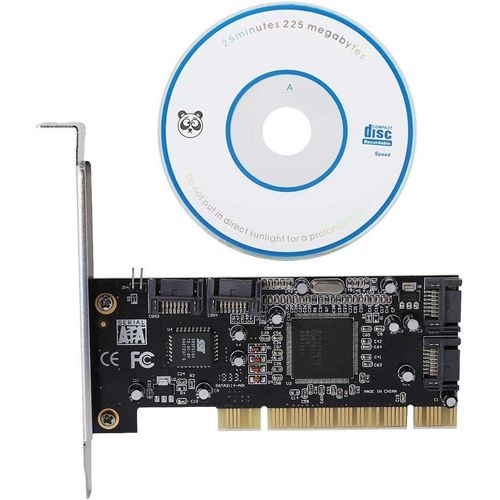 ChenQuanSarl-Carte Contrôleur Pci, Pci Sata 4 Ports Pci À 4 Ports Sata Internes 1,5 Gbps Sil3114 Chipset Raid Avec Interface Sata, Pr En Charge De 98Se/Me/2000/Xp/Nt4.0/Xp 64 Bits/Vista