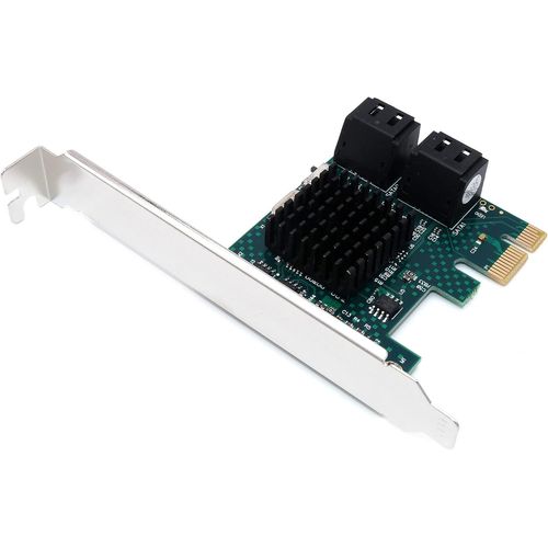 ChenQuanSarl-Carte Controleur 4 Ports Sata 3 (Sata Iii) - Pci Express X1 (Pcie Pci-E) - Chipset Asm1061 - Non Raid - Equerre Low Et High Profile - Windows Server, Windows 7/8/10/11, Linux