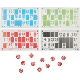 Chenquansarl-Jeu De Loto - 48 Grilles - 90 Jetons En Bois - Dimensions 16.5 X 9 X 0.1 Cm