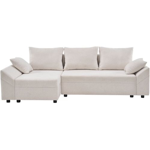 Canapé D'angle Convertible Et Reversible En Tissu Texturé "Vaugirard Ii" - 3 Places - Beige