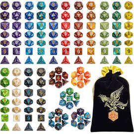 Chenquansarl-Jeu De Dés Du Mdn, Dés Polyédriques 140pcs, 20 Couleurs Double-Couleurs Dés Du Jeu De Dés Dnd Les Donjons Dragons Dnd Rpg Jeux De Table Mtg Dés D4 D8 D10 D12 D20