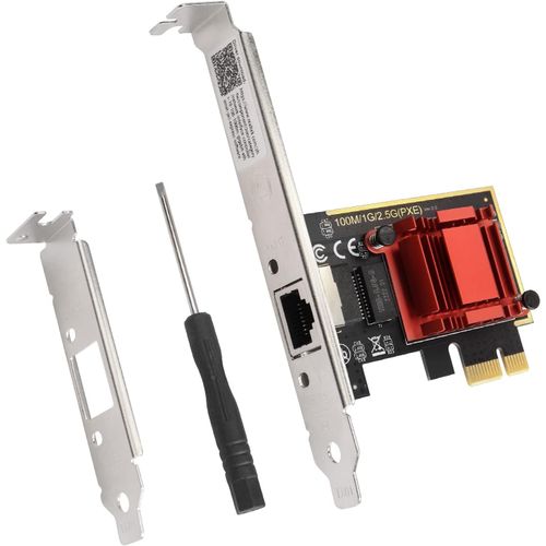 ChenQuanSarl-Carte Contrôleur Réseau Pci Express X1 2,5 G Pcie Gigabit 2500/1000/100 Mbps Rouge Avec Démarrage Pxe Sans Disque Rj45 Lan Adaptateur Convertisseur Pour Ordinateur De Bureau Hôtes