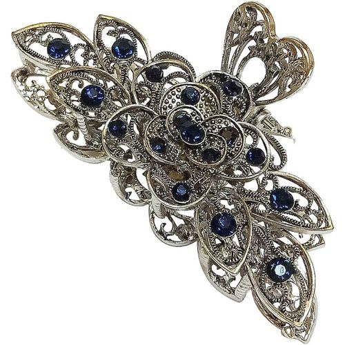 Kalvd-Pince À Cheveux Vintage En Alliage Et Strass,Grande Taille 