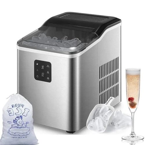 Self-Cleaning Ice Maker, 14kg in 24h, 2 Size Ice Cubes, Portable No Installation, Quiet Under 40dB, Fast Ice Cube Ready in 6 Mins, S