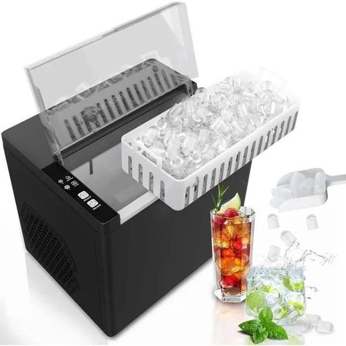 SONOLOR Portable Ice Cube Maker, 9 Cubes in 6 Mins, 12kg24 Hours, 2 Sizes with Ice Scoop and Basket, One Button Operation - for Hom