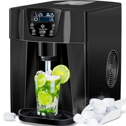 KESSER Ice Maker Stainless Steel Ice Maker Ice Maker 100 W 12 kg 24 Hours 2 Ice Cube Sizes Preparation in 6 Min 2 Litre