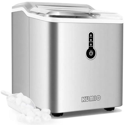 KUMIO Ice Maker, 12 kg24 h, 9 Thick Ice Cubes Ready in 6-9 Min, Ice Scoop and Basket and Water Tank, Ice Cube Machine for Home, Kit