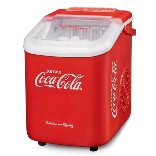 Salco Coca-Cola Ice Maker - Ice Maker with 2 Ice Cube Sizes - Red Retro Design - Portable Ice Maker for Cocktails, Drinks and Partie