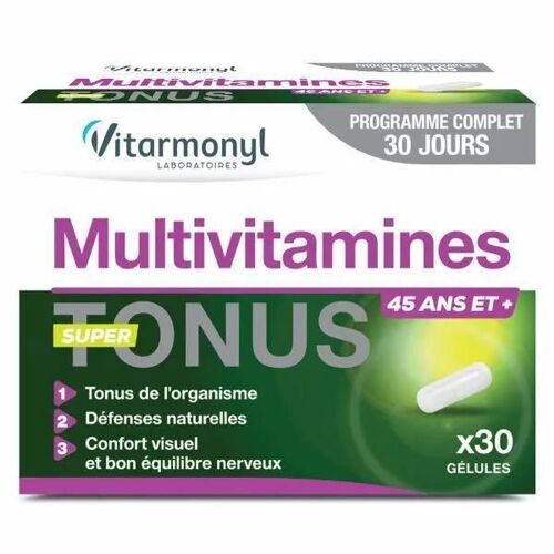 Vitarmonyl Vitalité Super Tonus Multivitamines 45 Ans Et+ 30 Gélules 