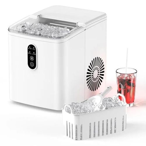 Portable Ice Cube Maker 12kg24h 2 Sizes of Ice Cubes (SL) Self-Cleaning 9 Ice Cubes in 6 Min Quiet Economical with Scoop