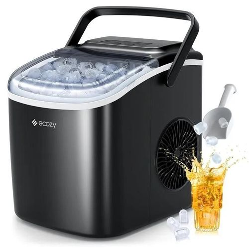 ecozy Machine a Glacons, 9 Glacons en 6 Minutes, 2 Tailles de Glacons, Machine a Glacons Autonettoyante, 12KG en 24 Heures, Machine