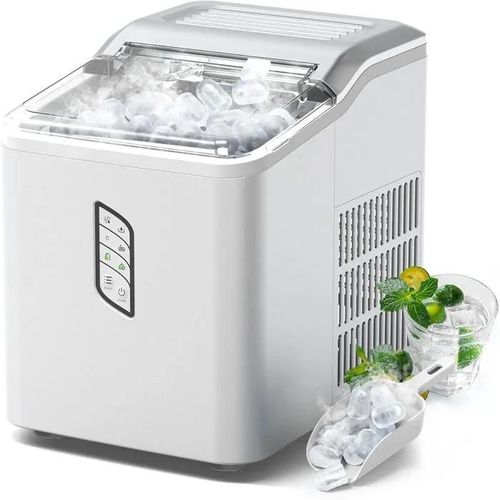 CONOPU Ice Maker, 9 Hollow Cone Ice Cubes Ready in Just 9 Minutes, Small Ice Maker 12kg24h, 2 Ice Cube Sizes, Ice Maker with Self-C