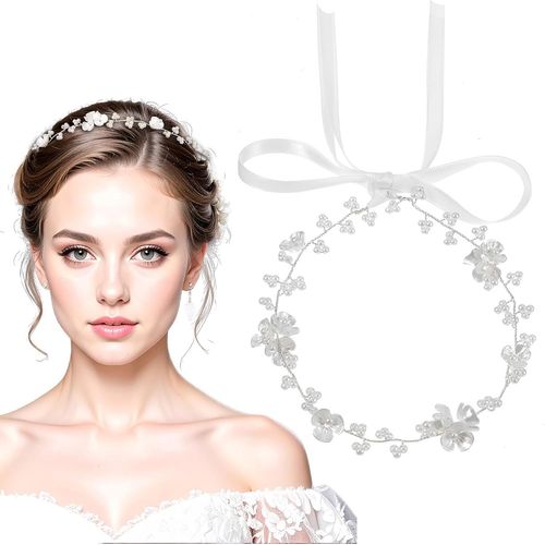 Kalvd-Couronne De Fleurs Blanches Pour Enfant,Avec Perles,Pour Communion,Mariage,Communion,Mariée Élégante Pour Femme,Première Communion,Costume De Princesse