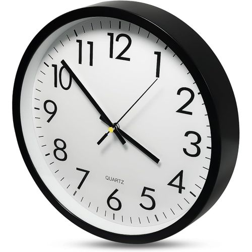 CHENG-Horloge Murale Moderne 10 Pouces Horloge Murale Ronde, Horloge Murale Silencieuse Horloge Murale Décorative, Mouvement à Quartz Silencieux, Horloge Murale Minimaliste, Facile à Lire