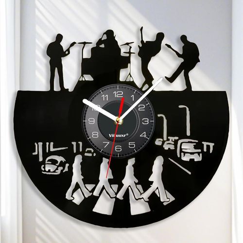 FCHHK-Disque Vinyle Pendules Murales 30cm Diamètre Groupe de Rock Horloge Cuisine Salon Numérique Murale Silencieuse sans Tic-tac Salle de Musique Décoration Maison Wall Clock Cadeaux.