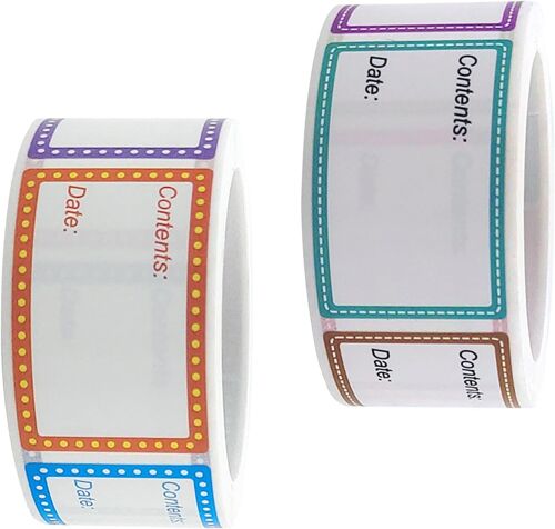2 Rouleaux D'étiquettes De Date Alimentaire 500 Par Rouleau, Détachables Et Inscriptibles Pour Congélation Et Réfrigérateur