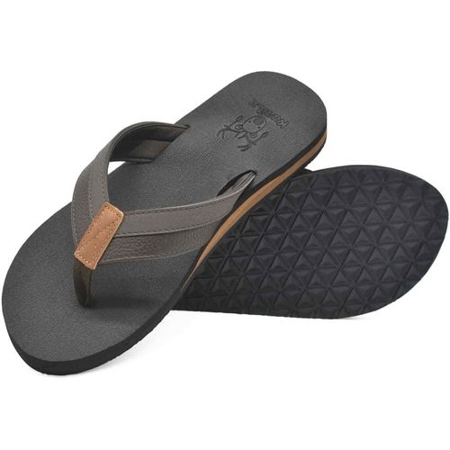 Fchhk-Tongs Hommes Été Cuir En Tissu Plage Sandales Mousse De Yoga Piscine Chaussures