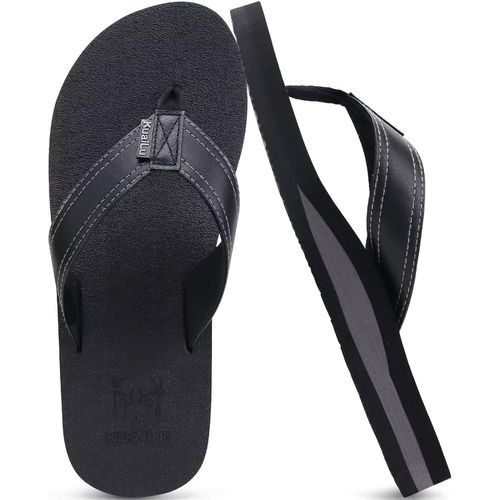 Fchhk-Tongs Hommes Été Cuir En Tissu Plage Sandales Mousse De Yoga Piscine Chaussures