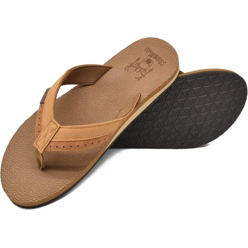Fchhk-Tongs Hommes Été Cuir En Tissu Plage Sandales Mousse De Yoga Piscine Chaussures