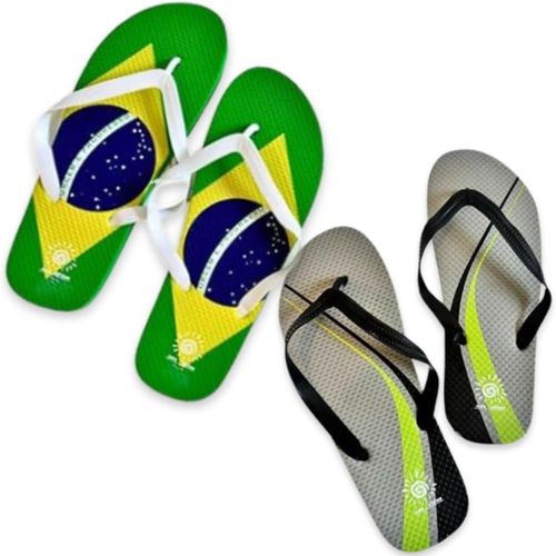 Fchhk-® Tongs Homme - 2 Paires Tongs Mer Thème Tropical - Chaussons D'été