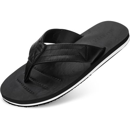 Fchhk-Tongs Hommes Confortable Été Antidérapante Chaussures De Plage & Piscine Durables Et Légères Cuir Sandales Tong