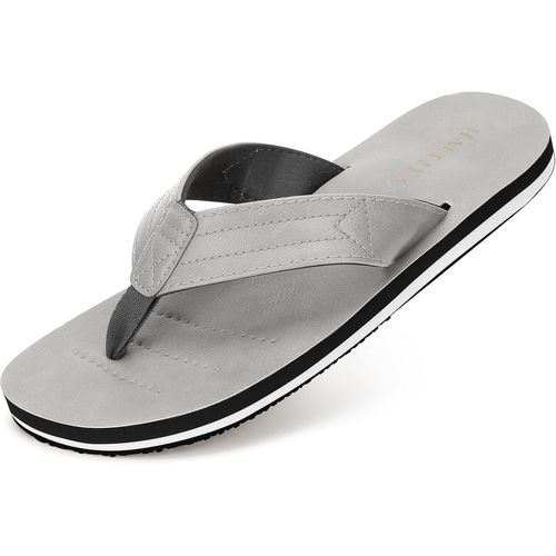 Fchhk-Tongs Hommes Confortable Été Antidérapante Chaussures De Plage & Piscine Durables Et Légères Cuir Sandales Tong