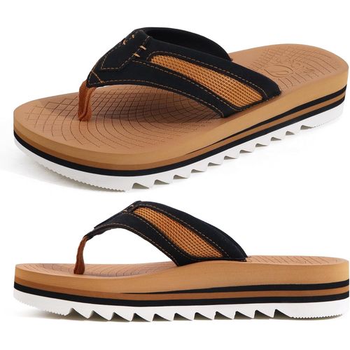 Fchhk-Tongs Homme Soutien De Voûte Plantaire Sports Flip Flops Été Plage Piscine Plates Sandales Semelle En Caoutchouc Antidérapante Taille 40-49 Eu - 46
