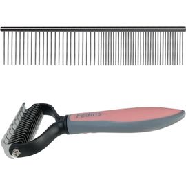 Jgd-Brosse Animaux & Peigne En Acier Inoxydable Trousseaccessoires De Démêlage Pour Chiensbrosses De Toilettage Pour Chien Poils Long Et Courtsous-Poil Et N?uds Faciles À Enlever (L)