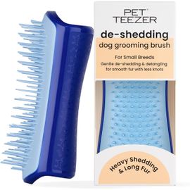 Jgd-Tangle Teezer , Petite Brosse De Toilettage Pour Petit Chien, Pour Le Bain Ou Sur Poil Sec, La Brosse Parfaite Pour Chien Pour Retirer Les Poil Tombés, Bleu Marine Et Bleu Ciel