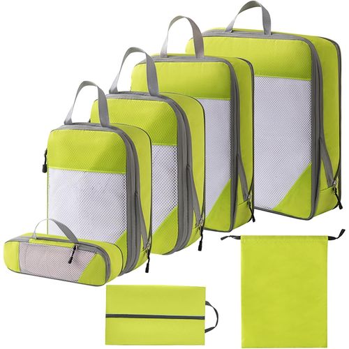 BHHBB-Lot de 7 organisateur valise, packing cubes, oxford organisateur de valise, rangement valise organisateur, organiseurs de bagage, organiseur valise, sac de rangement valise, vert