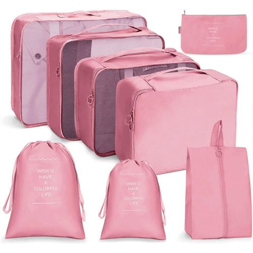 BHHBB-Organisateur de Voyage, Rangement Valise Lot de 8 Imperméable Organisateur de Voyage Packing Cubes Organiseur, Différents Tailles des Cubes Étanche Sacs de Voyage Rangement, Voyage Accessoires