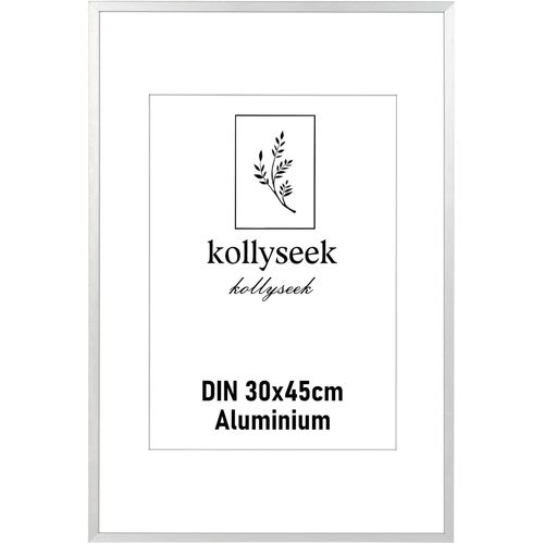 TIANYI-Cadre en aluminium 30 x 45 cm cadre affiche en métal argenté avec verre acrylique incassable moderne cadre photo cadre photo avec passe-partout pour les images Affiche photo argent