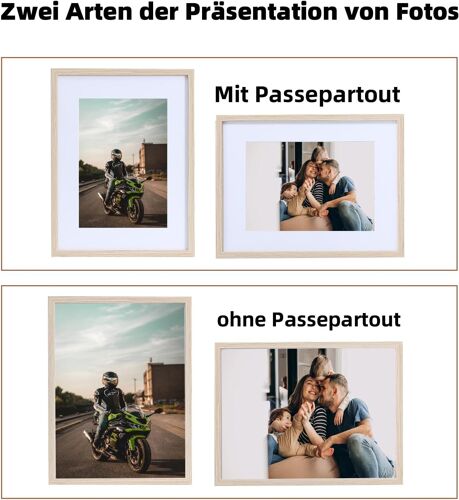 Cadres Photo A4 Bois lot de 3 cadres photo pour posters et affiches Convient pour Accrocher des Diplôme et Décoration Cadre photo Montage Mural ou sur Table