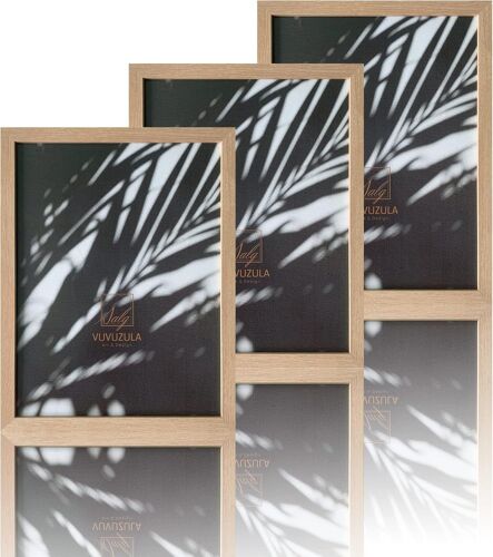 Lot de 3 cadres photo, carrés, en bois MDF, avec passe-partout, noirs, 15 x 15 cm, 10 x 10 cm