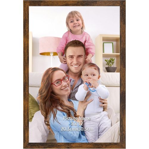 TIANYI-Cadre Photo 20x30 cm - Cadre en Marron Vintage, Cadre 20x30 idéal pour Affichage de Photo, Art, Diplômes, Adapté pour Montage Mural ou Placement sur Table, Conception Légère et Sécurisée