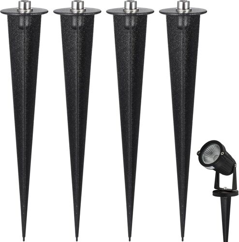 8 Pièces Piquets au Sol pour Lamps Piquets de Terre en Steel Pointes de Lumières Solaires pour Lampes Torches Solaires Jardin Extérieur Cour