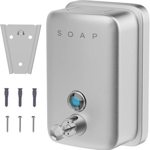 Distributeur de Savon Mural INOX 500 ML-Savon Liquide,Shampooing,Liquide Vaisselle-Métal Brossé Anti-Rouille-Distributeur Savon Encastrable-Salle de Bain,Cuisine-SP500